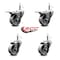 Service Caster Semi Steel Swvl Grip Ring Caster Set 43'' Wheel&7/16'' Stems-2 w/TTL BRK, 4PK SCC-GRTTL20S314-SSS-716138-2-S-2 - alternate 4